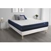 Somier + Colchón Látex Y Espuma Viscoelástica Con Kit De Base De Cama Blanco 180x220cm - Comodidad Muy Firme