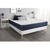 Somier + Colchón Látex Y Espuma Viscoelástica Con Kit De Base De Cama Blanco 130x190cm - Comodidad Equilibrado