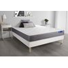 Somier + Colchón Látex Y Espuma Viscoelástica Con Kit De Base De Cama Blanco 160x220cm - Comodidad Moderadamente Firme