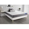 Somier + Colchón Látex Y Espuma Viscoelástica Con Kit De Base De Cama Blanco 160x210cm - Comodidad Moderadamente Firme