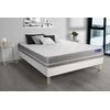 Somier + Colchón Látex Y Espuma Viscoelástica Con Kit De Base De Cama Blanco 135x200cm - Comodidad Equilibrado