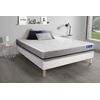 Somier + Colchón Látex Y Espuma Viscoelástica Con Kit De Base De Cama Blanco 200x200cm - Comodidad Moderadamente Firme