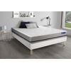 Somier + Colchón Látex Y Espuma Viscoelástica Con Kit De Base De Cama Blanco 160x220cm - Comodidad Moderadamente Firme