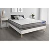 Somier + Colchón Látex Y Espuma Viscoelástica Con Kit De Base De Cama Blanco 180x220cm - Comodidad Muy Firme