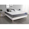 Somier + Colchón Espuma Viscoelástica Con Kit De Base De Cama Blanco 200x200cm - Comodidad Equilibrado