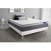 Somier + Colchón Espuma Viscoelástica Con Kit De Base De Cama Blanco 180x190cm - Comodidad Muy Firme