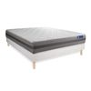 Somier + Colchón Espuma Viscoelástica Con Kit De Base De Cama Blanco 160x200cm - Comodidad Moderadamente Firme