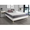 Somier + Colchón Espuma Viscoelástica Con Kit De Base De Cama Blanco 160x220cm - Comodidad Moderadamente Firme