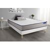 Somier + Colchón Espuma Viscoelástica Con Kit De Base De Cama Blanco 160x220cm - Comodidad Firme