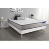 Somier + Colchón Espuma Viscoelástica Con Kit De Base De Cama Blanco 160x200cm - Comodidad Firme