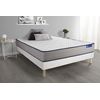 Somier + Colchón Espuma Viscoelástica Con Kit De Base De Cama Blanco 120x210cm - Comodidad Firme