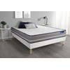 Somier + Colchón Espuma Viscoelástica Con Kit De Base De Cama Blanco 180x190cm - Comodidad Firme