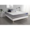 Somier + Colchón Espuma Viscoelástica Con Kit De Base De Cama Blanco 160x210cm - Comodidad Firme