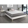 Somier + Colchón Espuma Viscoelástica Con Kit De Base De Cama Blanco 160x195cm - Comodidad Muy Firme