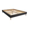 Somier + Colchón Espuma Viscoelástica Y Micromuelles Ensacados Con Kit De Base De Cama Negro 150x195cm - Comodidad Equilibrado