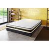 Somier + Colchón Muelles Ensacados Y Espuma Viscoelástica Con Kit De Base De Cama Negro 150x200cm - Comodidad Firme