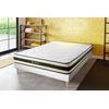 Somier + Colchón Muelles Ensacados Y Espuma Viscoelástica Con Kit De Base De Cama Blanco 130x190cm - Comodidad Firme