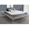 Somier + Colchón Muelles Ensacados Y Espuma Viscoelástica Con Kit De Base De Cama Gris 200x200cm - Comodidad Equilibrado