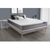 Somier + Colchón Muelles Ensacados Y Espuma Viscoelástica Con Kit De Base De Cama Gris 180x210cm - Comodidad Equilibrado