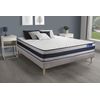 Somier + Colchón Muelles Ensacados Y Espuma Viscoelástica Con Kit De Base De Cama Gris 150x195cm - Comodidad Firme