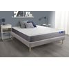 Somier + Colchón Muelles Ensacados Y Espuma Viscoelástica Con Kit De Base De Cama Gris 160x220cm - Comodidad Moderadamente Firme