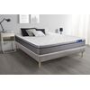 Somier + Colchón Látex Y Espuma Viscoelástica Con Kit De Base De Cama Gris 200x200cm - Comodidad Equilibrado