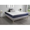 Somier + Colchón Látex Y Espuma Viscoelástica Con Kit De Base De Cama Gris 130x220cm - Comodidad Equilibrado