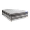 Somier + Colchón Látex Y Espuma Viscoelástica Con Kit De Base De Cama Gris 200x200cm - Comodidad Moderadamente Firme