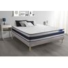 Somier + Colchón Látex Y Espuma Viscoelástica Con Kit De Base De Cama Gris 120x220cm - Comodidad Firme