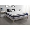 Somier + Colchón Látex Y Espuma Viscoelástica Con Kit De Base De Cama Gris 120x195cm - Comodidad Firme