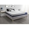 Somier + Colchón Látex Y Espuma Viscoelástica Con Kit De Base De Cama Gris 120x190cm - Comodidad Firme