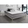 Somier + Colchón Látex Y Espuma Viscoelástica Con Kit De Base De Cama Gris 120x220cm - Comodidad Firme