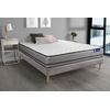 Somier + Colchón Látex Y Espuma Viscoelástica Con Kit De Base De Cama Gris 120x220cm - Comodidad Muy Firme