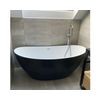 Maya - Island Bathtub - Bañera Ovalada Moderna Y Limpia - Acrílico - Negro - 80x170x68cm