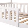 Oneiroi - Cama Casita Infantil Con Cabecero Y Marco De Madera - Protección Contra Caídas - Madera De Pino Blanco