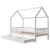 Oneiroi - Juego De Cama Infantil De Hogar Con Cabecero Y Cajones Contorno Y Almacenaje - Cama Y Cajones Blancos - Madera De Pino - Cama Infantil Anticaídas