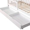 Oneiroi - Juego De Cama Infantil De Hogar Con Cabecero Y Cajones Contorno Y Almacenaje - Cama Y Cajones Blancos - Madera De Pino - Cama Infantil Anticaídas