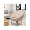 Sillón De Terciopelo "cocon" - 77 X 74 X 77,5 Cm - Beige