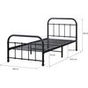 Cama Individual Metálica "havin" - 90 X 190 Cm - Negro