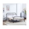 Cama Doble De Metal "havin" - 140 X 190 Cm - Negro