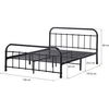 Cama Doble De Metal "havin" - 140 X 190 Cm - Negro