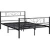 Cama De Metal "elodie" - 140 X 190 Cm - Negro