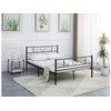 Cama De Metal "elodie" - 140 X 190 Cm - Negro