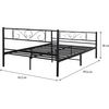 Cama De Metal "elodie" - 140 X 190 Cm - Negro