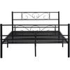 Cama De Metal "elodie" - 140 X 190 Cm - Negro