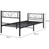 Cama De Metal "elodie" - 90 X 190 Cm - Negro