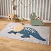 Tapete Infantil Dinosaurio, Alfombra Interior Gris Claro 120x170cm,