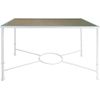 Mesa De Forja Moderna Alcolea, Ideal Mesa Camilla . Color Blanca Regulable En Dos Alturas Con Tablero Y Cristal De 6mm.  (120 X 70 X 72  Alta-52 Baja)