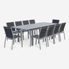 Mesa De Jardin, Conjunto Para Exterior, Gris Antracita, 8 Plazas |