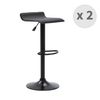 Set 2 Taburetes Leo De Bar Ajustable Negro